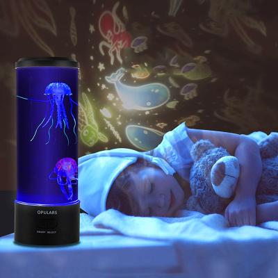 China New Modern Imagination Desktop 7 Color Changing Electric Round Jellyfish Aquarium Lava Jellyfish Lamp for sale