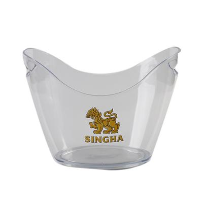 China 8L Wine or Champagne Ice Bucket Beer Ice Container Sustainable Plastic Clear Ice Storage Bucket For Wines Beers for sale