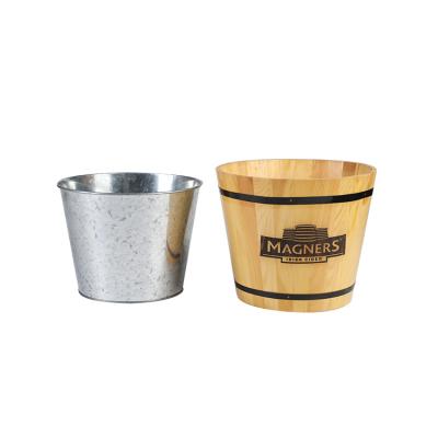 China Wholesale 5L Ice Bucket Stainless Steel Buckets, Coolers & Stands Viable Wooden Pine Wood/Fir Wood Customized Logo Acceptable Support for sale