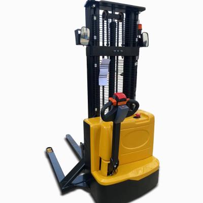 China 1.5 Ton 1500kg  2m 3m 4m Walkie electric stacker pedestrian Electric Pallet Stacker Widen fixed leg for sale