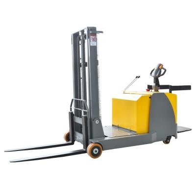 China 1.5 Ton 3m Electric Ride On Counterbalance Pallet Stacker Narrow Aisle Stacking Forklift for sale