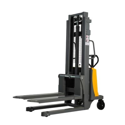 China KAD Heavy Duty 1000kg 1600mm Semi-Automatic Hydraulic Stacker  semi-Electric Forklift Trucks for sale