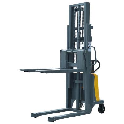 China Adjustable Straddle Leg Wide Leg Semi-Electric Stacker Electric Semi-Automatic Lifting Battery Stacker with Cheap Price for sale