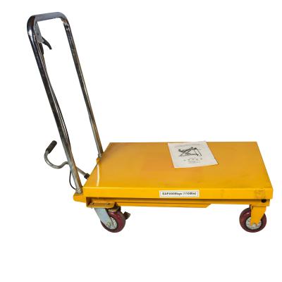 China 150kg Manual Mobile Scissor Lift Table Lifting Operation Platform Truck Logistics for sale