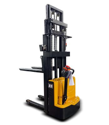 China 4000mm 1500kg Warehouse Full Walkie Electric Lift Pallet Stacker With Strength Chain for sale