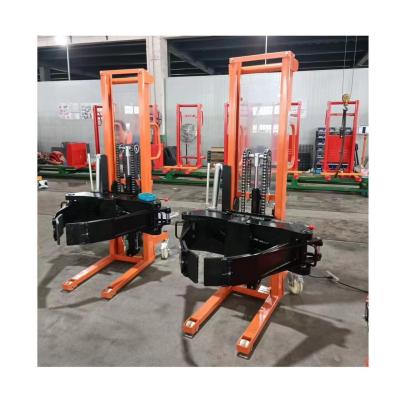 China 450kg Manual Stacker Single Mast Manual Paper Roll Stacker 2 Meter Lift Stacker with 360 Degree Rotation for sale