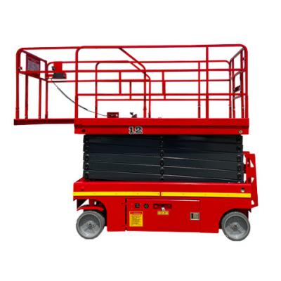 China Hot sale easy to operate 11.8 meters self-propelled lift 320kg hydraulic scissor lift mobile aerial work lift table for sale