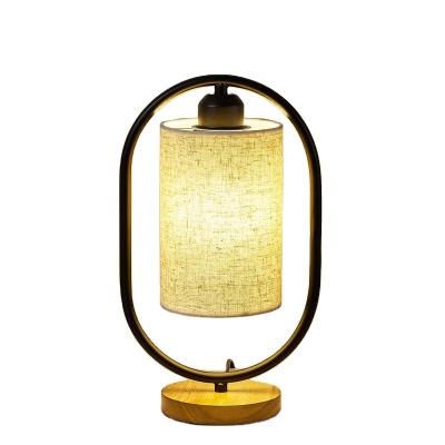 China New Tonghua Contemporary Shade Metal Canvas Frame Modern Low Log LED Desk Light Edison Bulb Table Lamp Bedside for sale