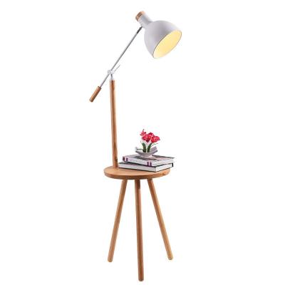 China Modern Nordic coffee table Table top floor lamp solid wood wood floor lamp LED for sale