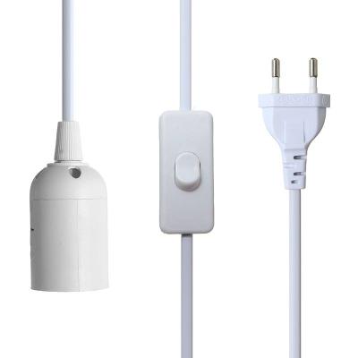 China CE Approval Lighting Cord-Connector Hanging Light EU Plug With Lamp Holder And ON Switch for sale