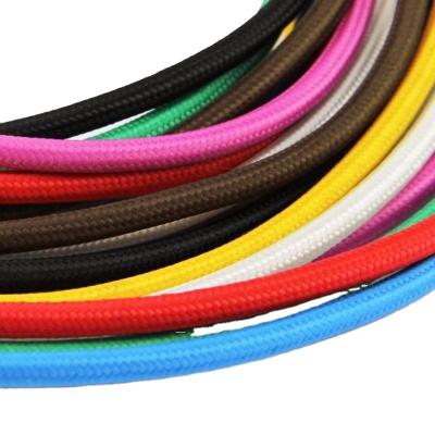 China Triditional Tonghua high quality vintage round retro electric wire color textile cable 2*0.75mm tie braided lamp pendant light wire for sale