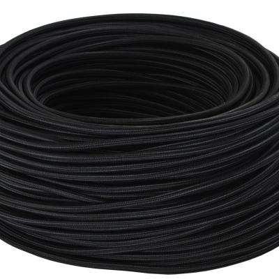 China Lighting Wire Black Round Braided Decorative Cable 2*0.75 Electrical Wire Textile Cable For Light Bulbs for sale