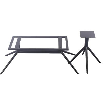 China Black Modern Frame Powder Brushed Square Office Cast Iron Coating Bench Convertible Dining Coffee Table Legs for sale