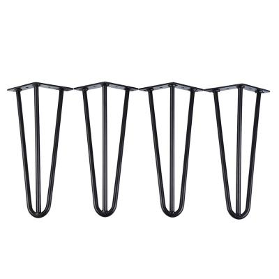 China Yonntech Modern 3 Rod Hairpin Legs 12/16/18/28 Inch DIY Metal Support Desk Table Legs For Furniture Hardware Furniture Fittings 4PCS for sale