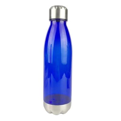 China Viable creative promotional gift 500ml customized logo portable sports plastic water bottle with stainless steel lid and base for sale