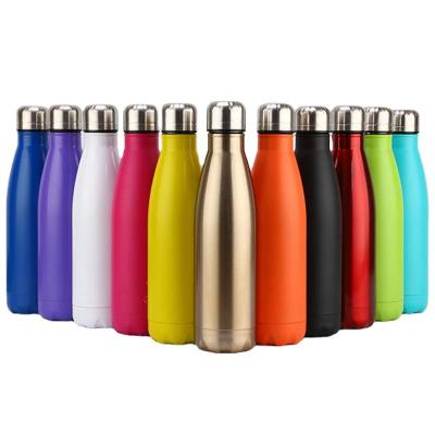 China Custom Viable Logo Double Wall Insulated Stainless Steel Cola Shaped Water Bottle Vacuum Flask 350 500 750 1000ml for sale