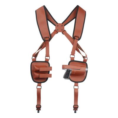 China PU Leather Game Tactical Durable Concealment War Game Tactical Durable Concealment War Men's Carry Left Right Shoulder Men PU Armpit Hunting Holster for sale