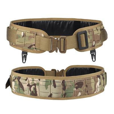 China Universal New Design Tactical Military Laser Cut Waist Belt Men Airsoft CS War Game Durable Quick Release Molle Belt for sale