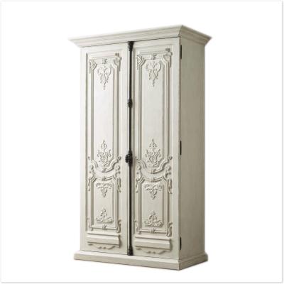 China Custom American fashion style bedroom furniture solid wood antique wardrobe for sale