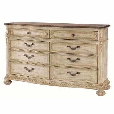 China European Solid Wood Bedroom Dressing Table Furniture Solid Wood Carved Custom Arch for sale