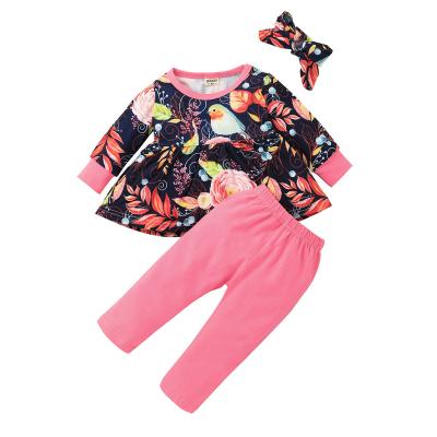 China Sweet Cheap Flowers Baby Clothes 3-Piece Set Baby Clothes High Quality Baby Clothes for sale