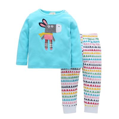 China Autumn Long Sleeve Cartoon Donkey Hot Sale Patchwork Anti-Static Ins Baby Clothing 2-Piece Set for sale