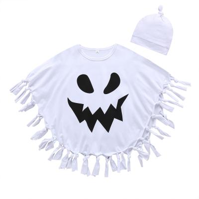 China Hot Selling Haloween Color Monster Little Boy White O-neck Kids Coat Face Printed Halloween Costume for sale