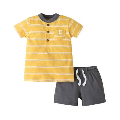 China Summer Casual Style Baby Boy's Style Cotton Short Sleeve Short Sleeve Sportswear 2pcs Worsted Clothing Set for sale