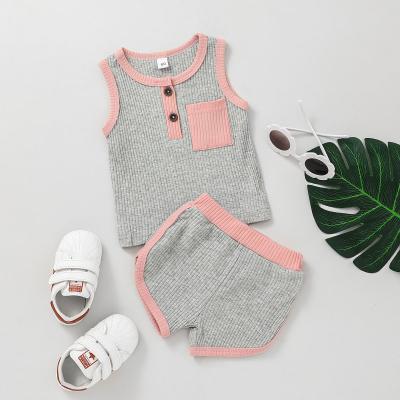 China European 95% cotton baby clothes wholesale quality clothes boutique clothing cotton clothes for summer 2 piece set for sale