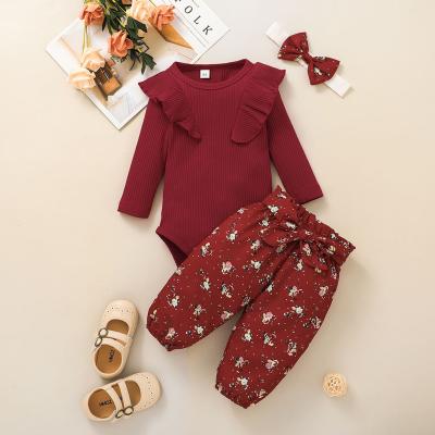 China European and American style cotton set high quality trendy clothing set kids clothes boutique clothes jumpsuit set for sale