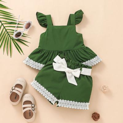 China 100% Polyester Girl's Clothing Set Summer Tops Fashion Clothes Wholesale Boutique Kids Summer Clothes Costume for sale