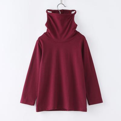 China New Design Turtle Neck Solid Color Viable Pullover Shirt With Face Mask for sale