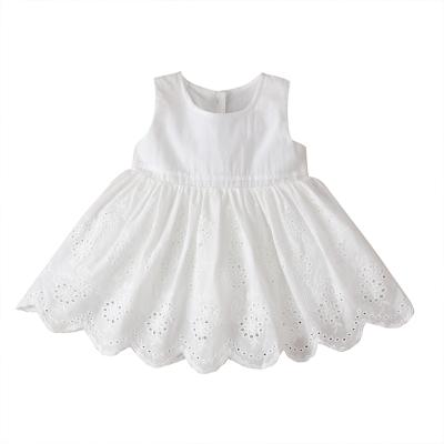 China Manufacturer Guangdong Simple Elegant Style Breathable Summer Solid Color Sleeveless Daily Dress For Babies for sale