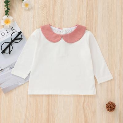 China Sustainable Style Baby Peter Pan Collar Kids Clothing Preppy Quality Cotton Quality Long Sleeve Autumn Shirt for sale