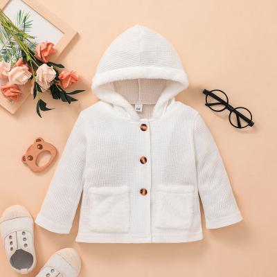 China Regular Child Girl Clothes Baby Designer Fashion Long Sleeve Hoodie Waffle Woven Clothing Autumn Girl Wear for sale