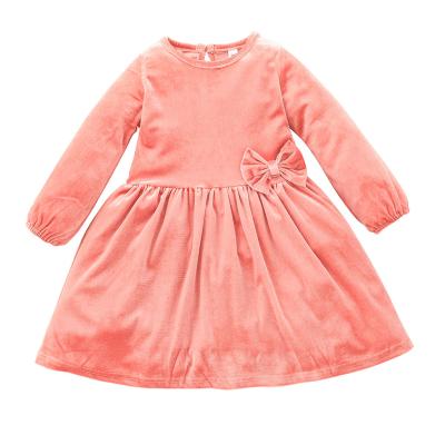 China RTS Breathable Solid Pink Hot Sale Girl Clothing Sleeve Long Casual Outfits Quality OEM Kids Clothing Fall One Line for sale