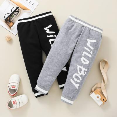 China Breathable In Fashion Style Sweatpants Quality Cotton Letter Print Autumn Full Length Casual Unisex 100% Running Pants For 2-6 Years for sale