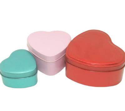 China Recyclable Various Size Colors Wedding Candy Gift Heart Tin Box for sale