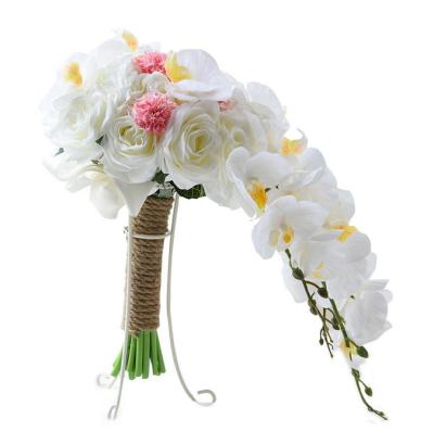 China Artificial Decoration Long Stem Butterfly Orchid Bouquets For Wedding for sale