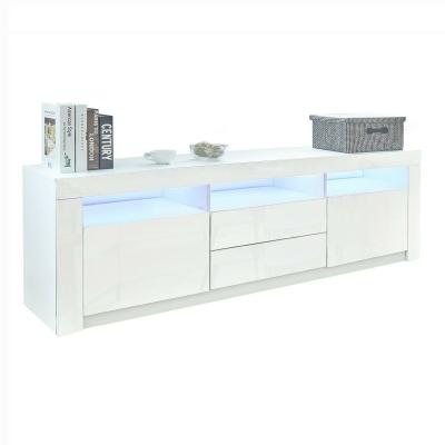 China Modern High Gloss White / Black 1.6m LED Light TV Stand In Modern Living Room TV Console for sale