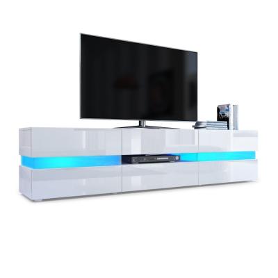 China Modern Medium Hollow TV Pendant Cabinet With High Gloss UV LED Lamp Belt TV Stand for sale