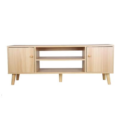 China Modern Home Living Wooden 2 Door TV Entertainment Unit TV Archival Console With Solid Wood Leg for sale