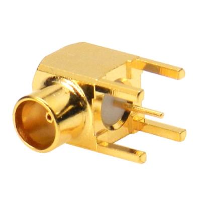 China MCX Right Angle Jack PCB Mount Type 50/75 Ohm F162-230X for sale