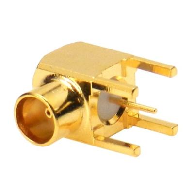 China MCX Right Angle Jack PCB Mount Type 50/75 Ohm F162-230X for sale