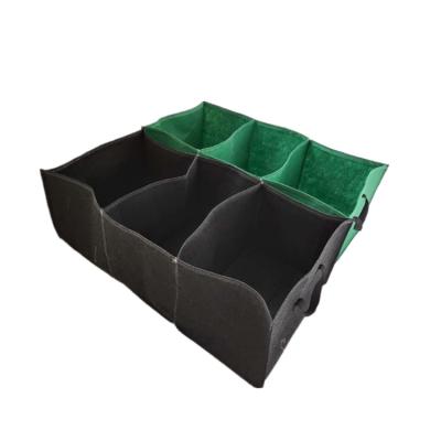 China Reusable 3 Grid Felt Planter Grow Bag Square Tomato Vegetable Seedling Cloth Plant Grow Bag For Sale for sale