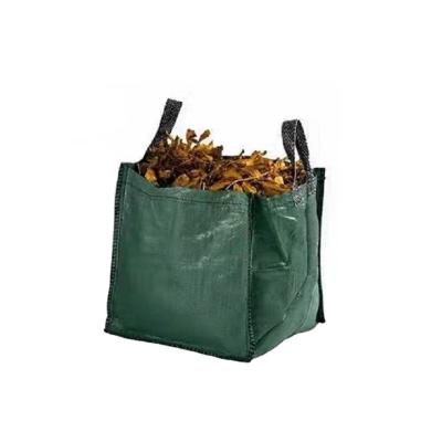 China New Design Recyclable Garden Yard Green Leaf Paper Bag Reusable Waste Faller Leave Collection Tote Bags for sale