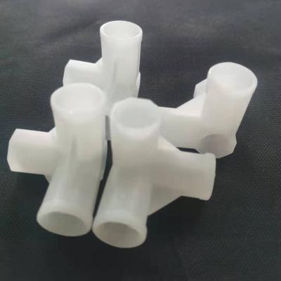 China Straight Connector PP PVC Pipe Tee Adapter DIY Wardrobe Tent Shoe Rack Fittings PVC Corner Joint Four Way Elbow Piece For Wardrobe Adapter Mini Greenhouse Tent Grow Bag PVC Pipe DIY for sale