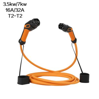 China 3.5kw 7kw 16A 32A type to type 2 - 2 color model 3 EV charging cable 32A TPU CableEV charging cable IEC62196 T2-T2 customized for sale