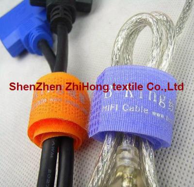 China Customized screen printed flexible  hook loop cord strap/cable ties for sale