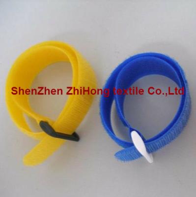 China Multi-colored self-locking hook loop buckle cable tie fastening tape for sale